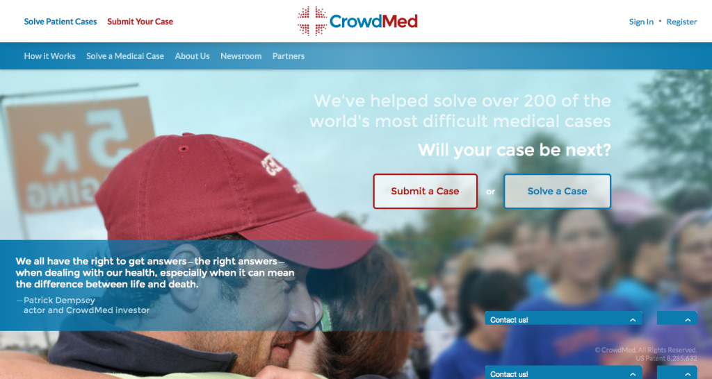 Фрагмент интерфейса сайта CrowdMed.