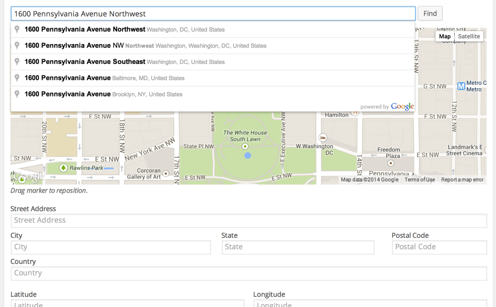 Фрагмент интерфейса плагина Stellar Places для WordPress.