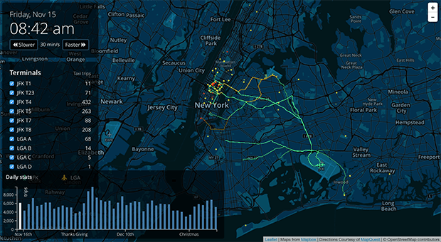 Изображение: NYC Taxi Holiday Visualization