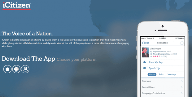 Фрагмент сайта iCitzen.