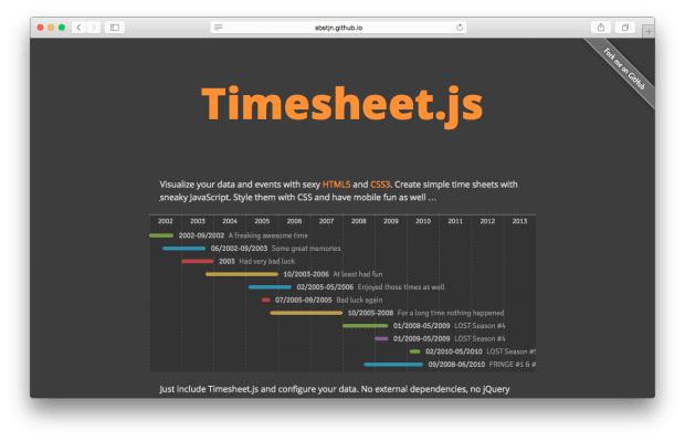 Фрагмент сайта Timesheet.
