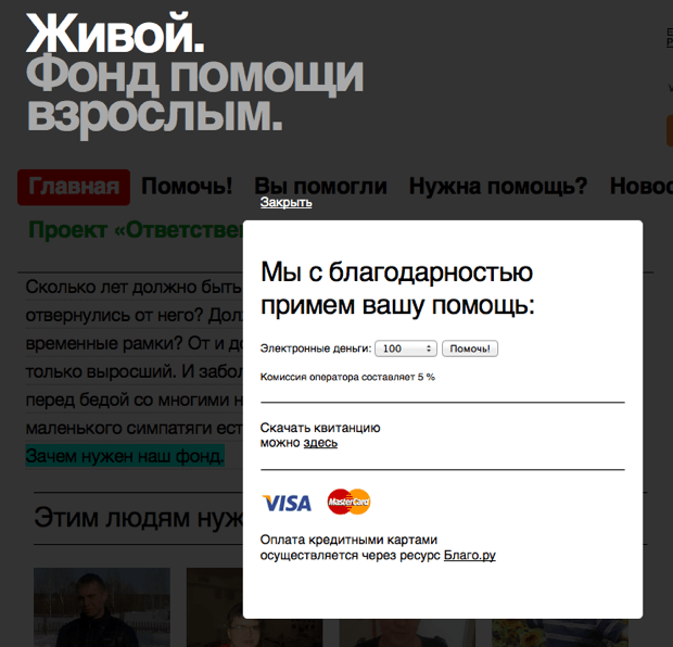 Платежная форма до редизайна