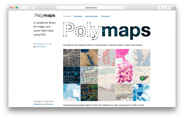 Фрагмент сайта Polymaps.