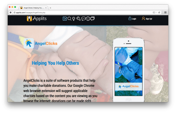 Фрагмент сайта AngelClicks.