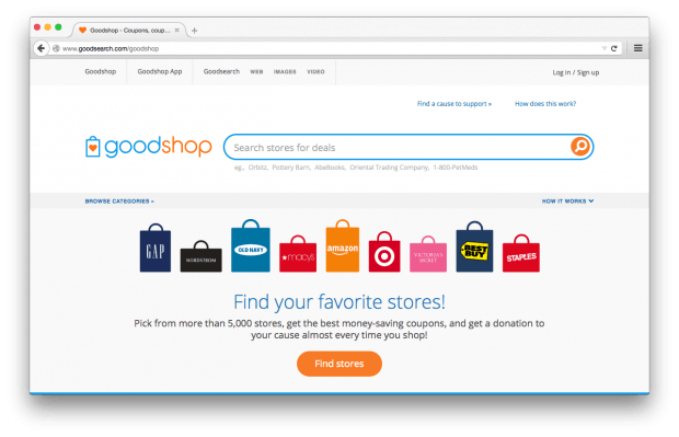 Фрагмент сайта Good Shop.