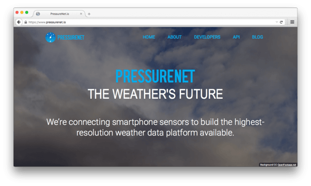 Фрагмент сайта PressureNet