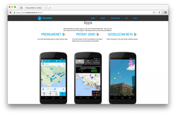 Фрагмент сайта PressureNet