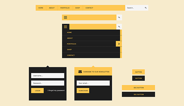 UI Kit с плоским дизайном
