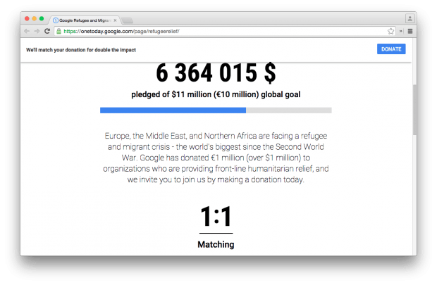 Google удвоит пожертвования для помощи беженцам в Европе