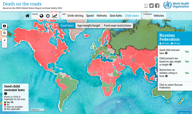 Death on the roads – интерактивные данные о смертности на дорогах в мире