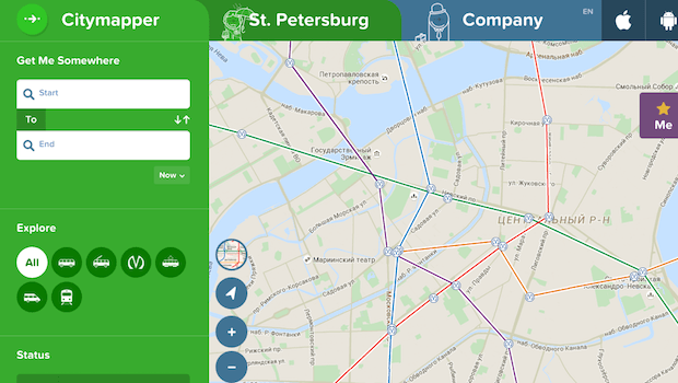 Citymapper – простая навигация в мегаполисах мира в реальном времени