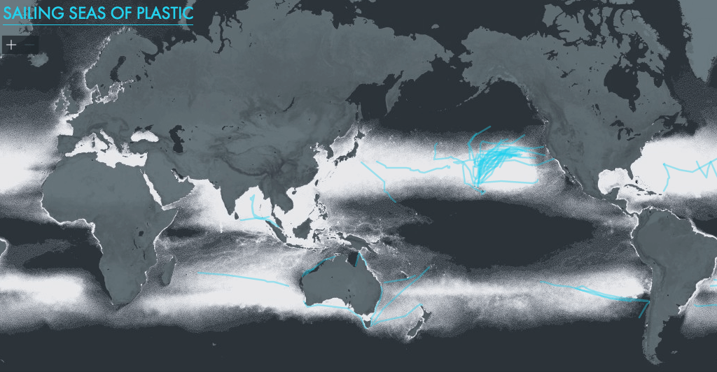 Точных данных о количестве пластика в океане нет, но считается, что большая часть находится на дне. Фото: фрагмент карты.