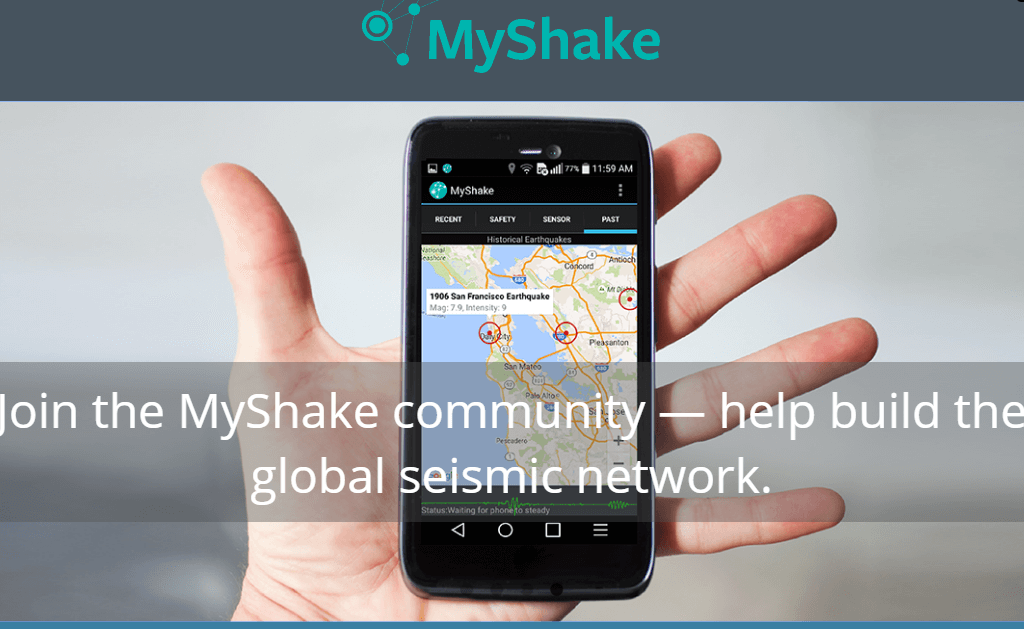 Приложение работает в фоновом режиме и позволяет пользователю заранее фиксировать подземные толчки. Фото: фрагмент сайта приложения.