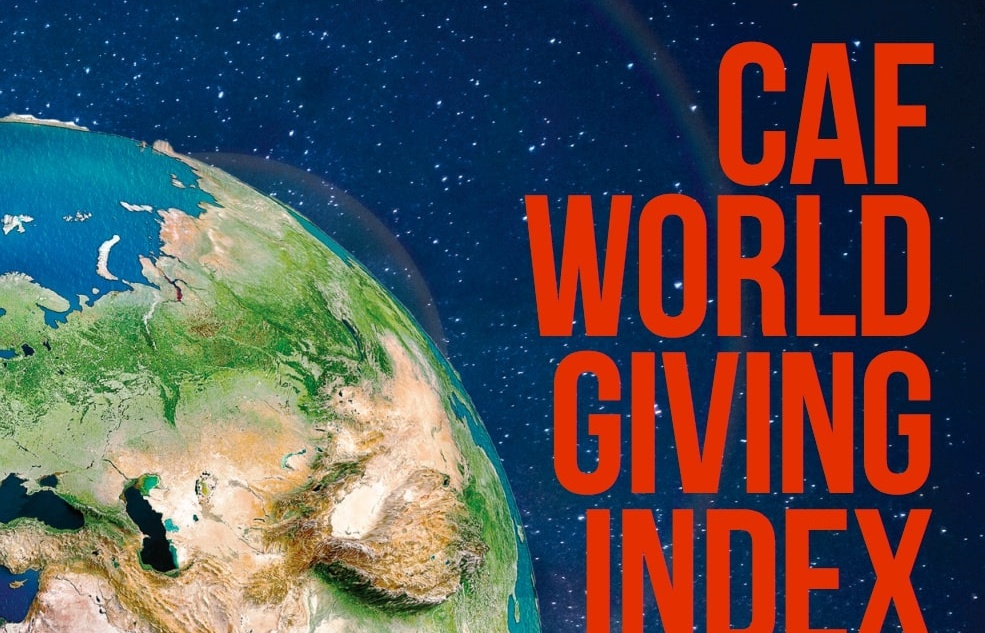 Доля тех, кто жертвует деньги в НКО, выросла с 17% до 21%. Это показал отчет CAF. Изображение: скриншот с главной страницы отчета CAF.