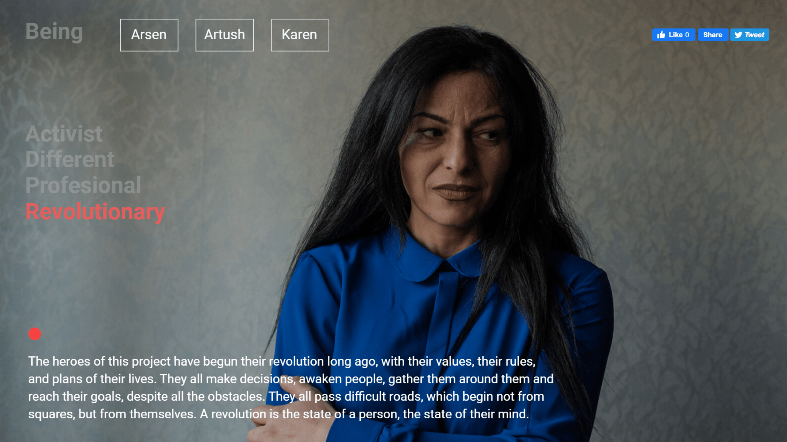 Скриншот сайта проекта «Being», реализованного большой командой, включая авторов из Центра документальной фотографии «4Plus».

﻿