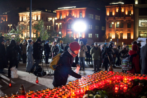 Обычно акция в Москве проходит у Соловецкого камня. Изображение: «Мемориал» (Александр Андриевич и Константин Поливанов).