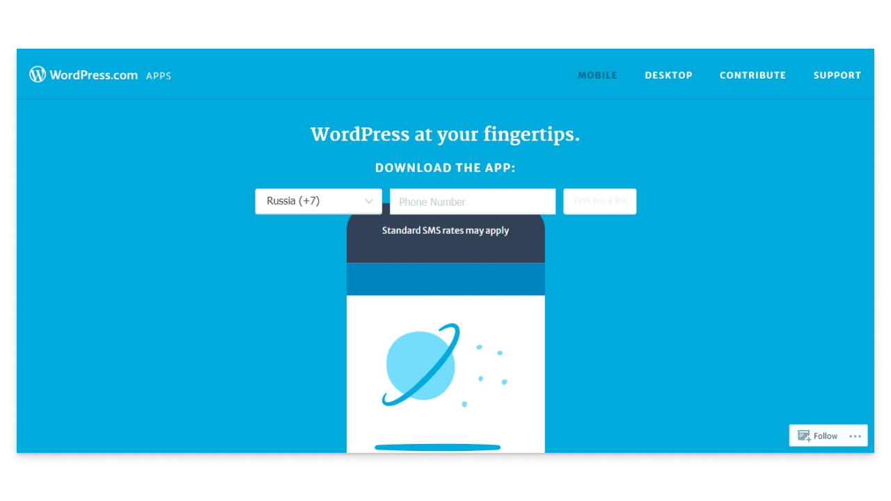 Скриншот главной страницы сайта apps.wordpress.com