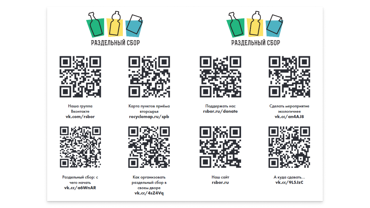 Листовки экологического движения “РазДельный Сбор”
