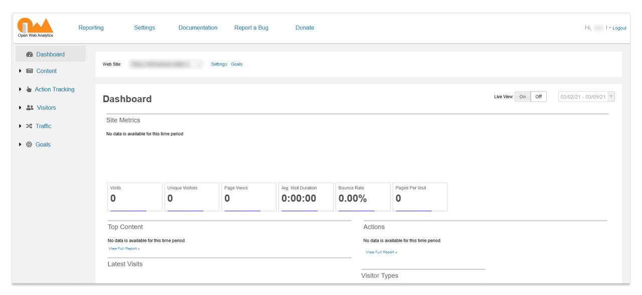 Скриншот панели управления данными в приложении
