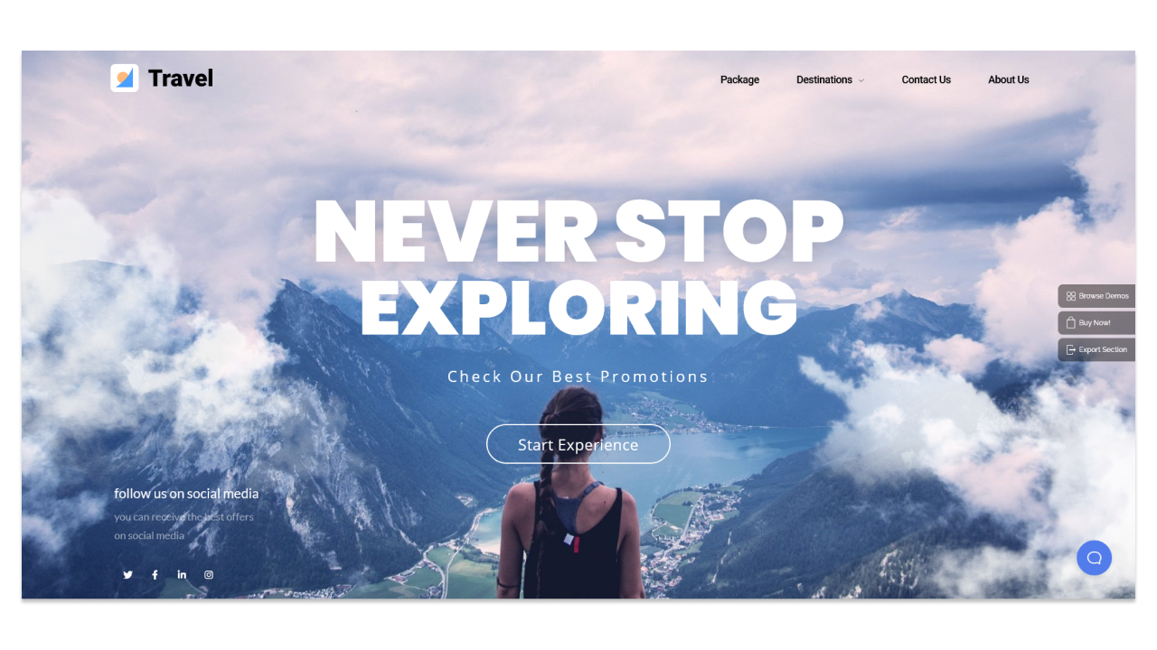 Изображение: главная страница сайта demo.phlox.pro/travel