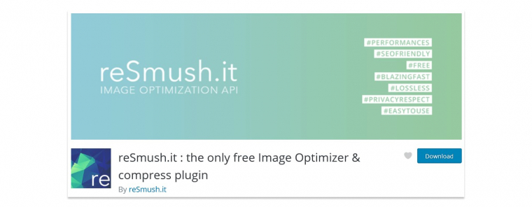 Изображение: скриншот страницы плагина reSmush.it