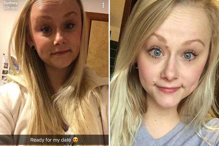 Синдни Луф. Слева — ее последнее фото с подписью «Готова к свиданию».