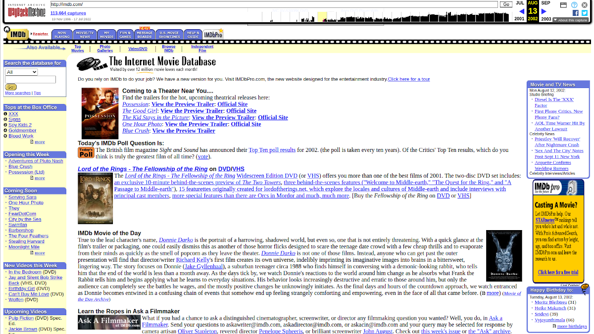База IMDB образца 2002 года